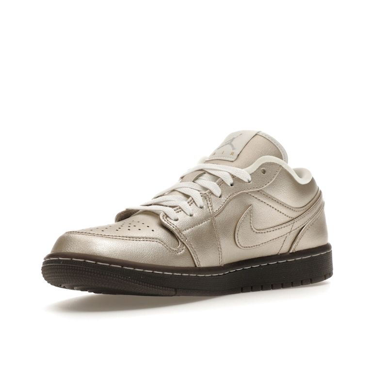 Air Jordan 1 Low SE Metallic Zinc Women Sneakers Silver Summit-White Velvet-Brown HQ3529-099