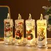 Christmas LED Flameless Candle Xmas Snowman Santa Reindeer Flickering Fake Pillar Candles for Holiday Home Decor