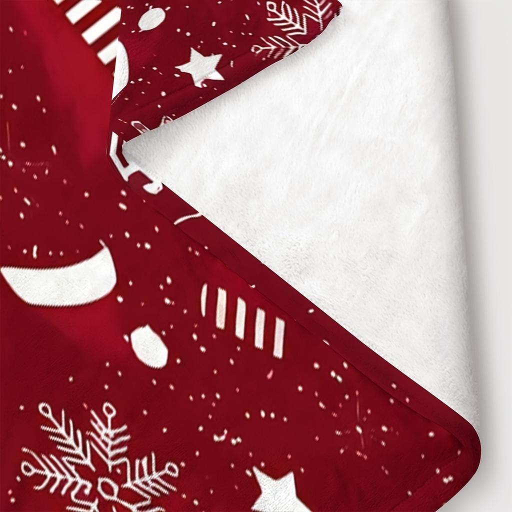 Уютный Рождественский Плед с Цифровой Печатью Мягкий Праздничный Плед для Дивана и Кемпинга Дружелюбный Фланель Машинная Стирка Уютный Плед