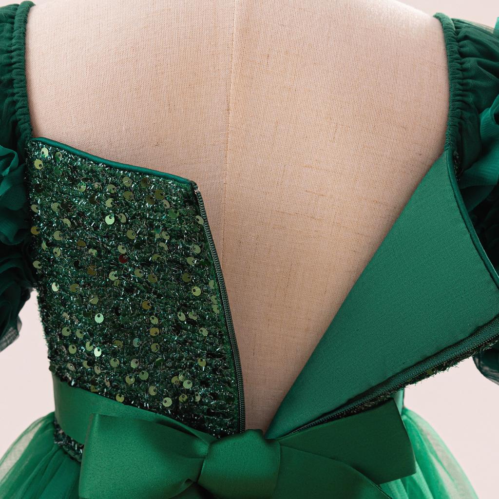 4-14 лет Рождественское платье принцессы для девочек-цветочниц для свадеб Летнее детское торжественное длинное платье с бантом для школьных вечеринок Детская новогодняя одежда