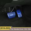 Чехол на педаль автомобиля из алюминиевого сплава для Honda Civic 11 2016-2022, аксессуары для педали тормоза, акселератора топлива, аксессуары