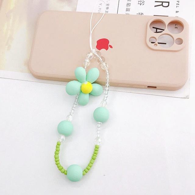 Простые облачные цветы, акриловая цепочка для телефона из бисера, ремешок ярких цветов с бантом и узлом-тюльпаном, чехол для телефона, веревка, ювелирные аксессуары для женщин