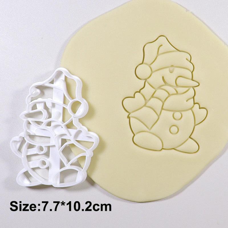 Праздничный Рождественский Выемка-штамп для печенья Форма Дед Мороз Снежный шар Снеговик Мастика Штамп Инструменты для украшения торта Принадлежности для выпечки