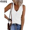 Women's Fashion Casual Summer Spring Solid Color Print Sleeveless V-Neck Blouses & Shirts