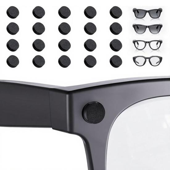 20 шт. Стикеры для затемнения для умных очков Многоразовые Мягкий клей Крышки для светодиодных индикаторов Матовый черный Приватные стикеры Аксессуары для умных очков