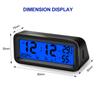 Car LCD Thermometer Clock - Digital Temperature Humidity Monitor with 3 Colors Display (Blue/Orange/Green)