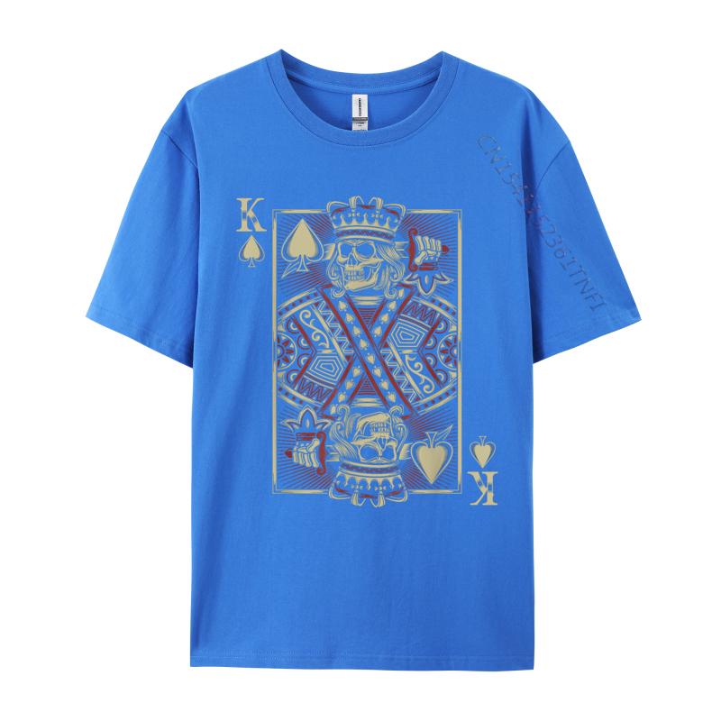King Of Spades Skull Unisex Poker Card Game Grunge Biker Cards Funny Pure Cotton Tshirts For Unisex Normal Tops Shirts