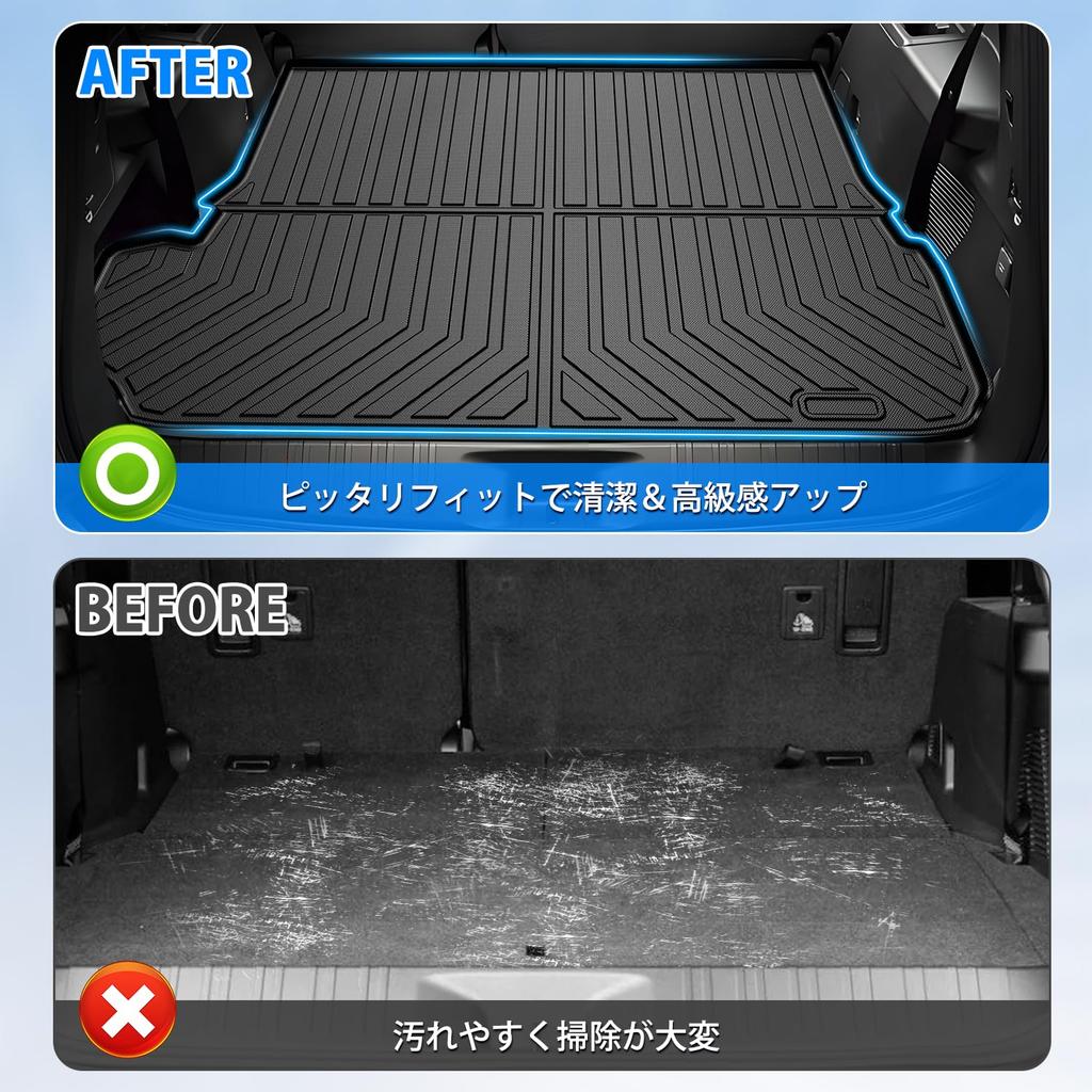 Virauto 3D Luggage Mat for Toyota New Land Cruiser 250 Series 2024 GDJ250W Trunk Mat with Scratch Stain Abrasion Easy Easy Custom 1 Piece Set