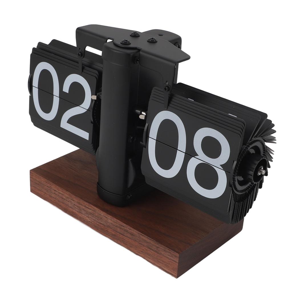 Flip Desk Clock Vintage 24 Hours Anti Slip Base Rotary Knob Adjustable Battery Powered Digital Flip
