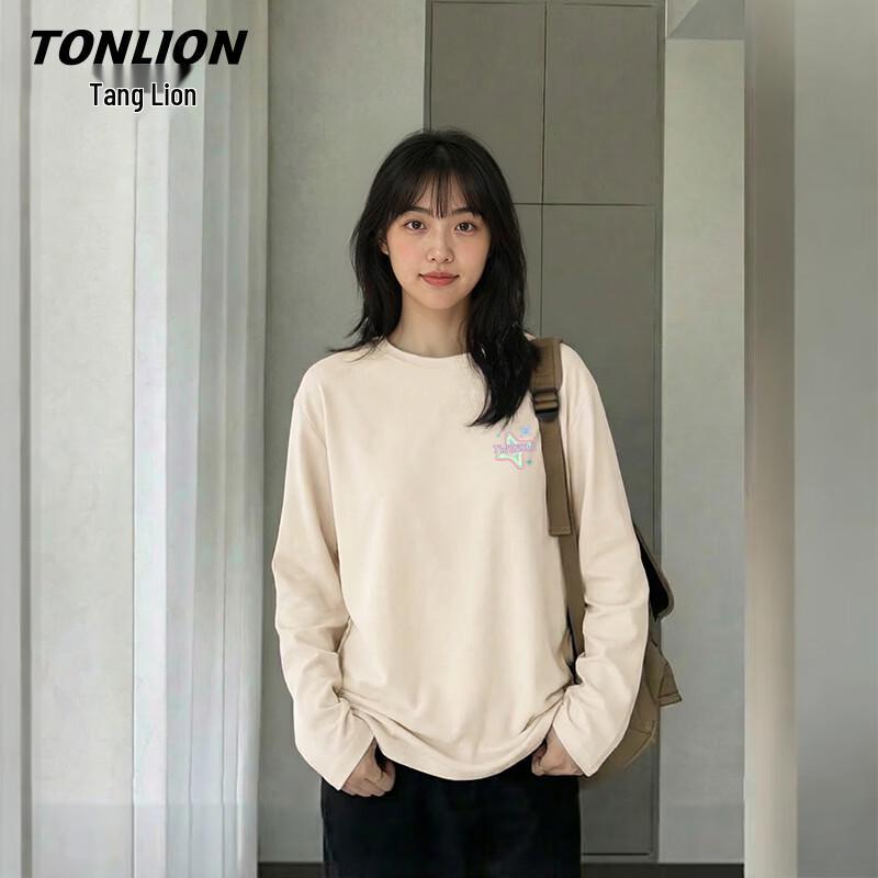 Женская хлопковая футболка с длинным рукавом TonLion