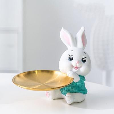 Фигурка кролика, украшение для дома, кролика, украшение для новой комнаты, статуэтка животного, ключ, пульт от телевизора, полка для хранения, современная скульптура для комнаты, подарок