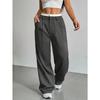 Women's Fashion Casual Stripe Print High Waist Trousers Pants & Capris