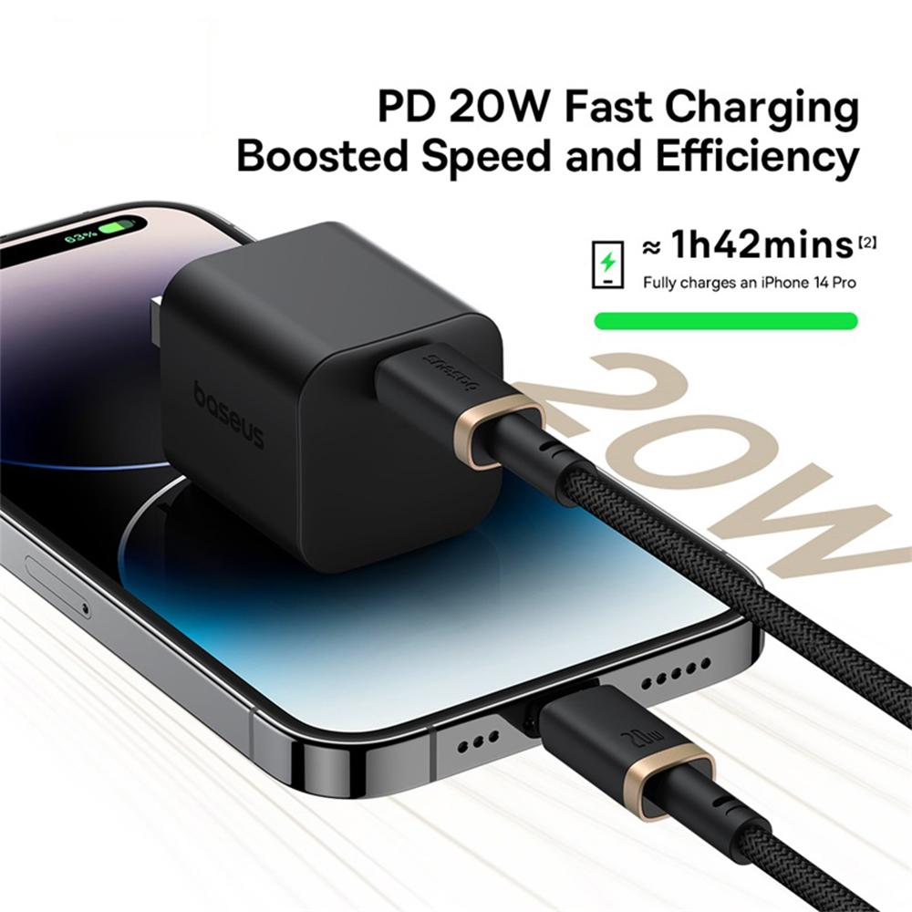 Кабель для быстрой зарядки BASEUS Dura Series PD 20W Type-C на iP, Кабель для передачи данных, Длина: 2м