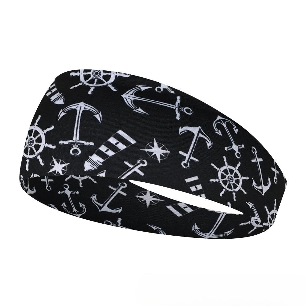 Sports Headband Men Women Printed Wide Sports Sweatband Stretch Elastic Fitness Gym Running Tennis Headwrap Yoga Hair Bands 1pc