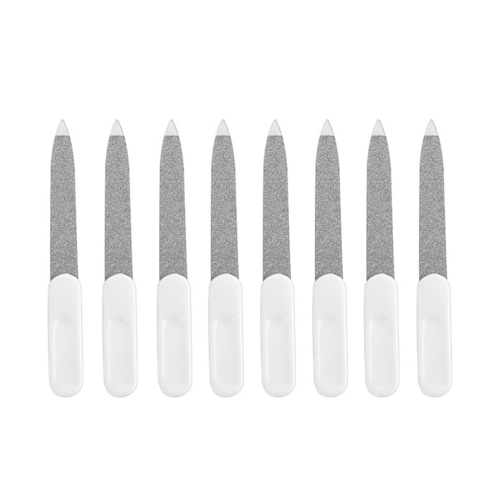 8 шт. двусторонних пилочек для ногтей из нержавеющей стали для профессионального маникюра дома и в салоне