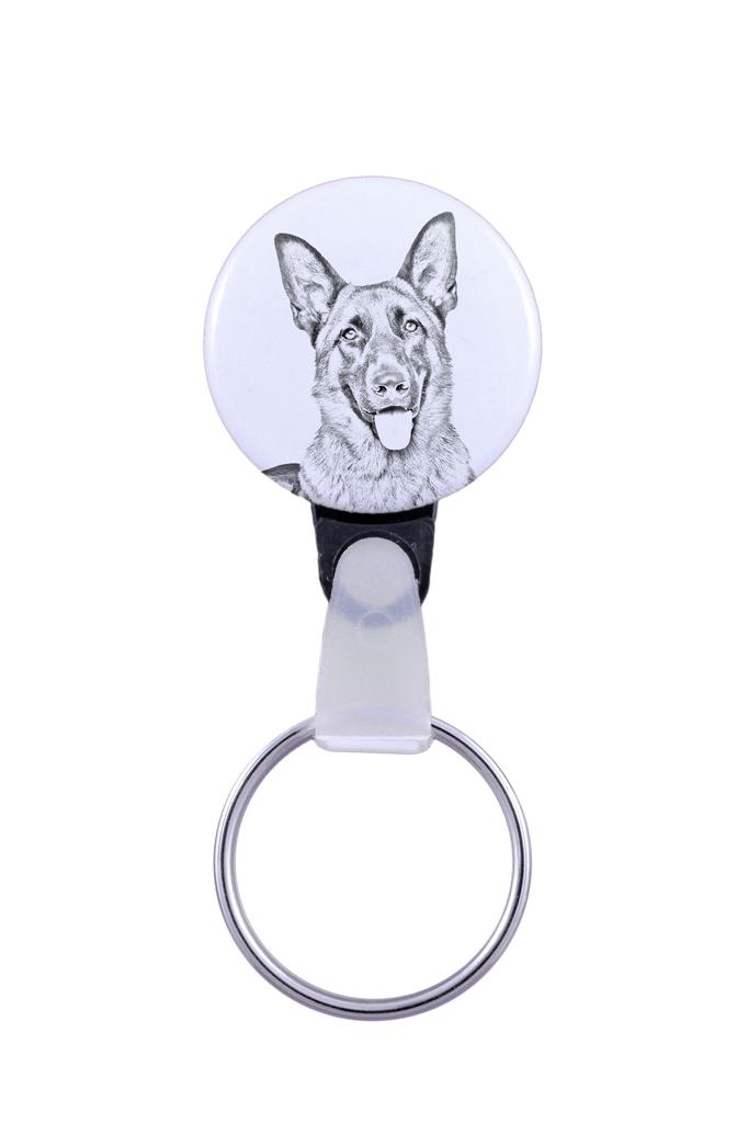 German Shepherd Dog, Alsatian Wolf Dog - Keychain with a Dog Portrait, Pendant with the Brand's Own Art-Dog Graphics