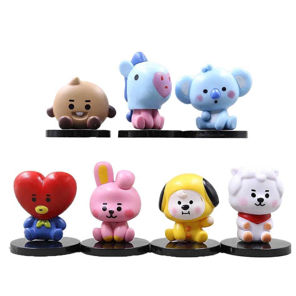 BT21 6см 7шт фигурка корейская поп к-поп мини-фигурка bts Bt21 коя модель креативные настольные аксессуары игрушка детский подарок на день рождения