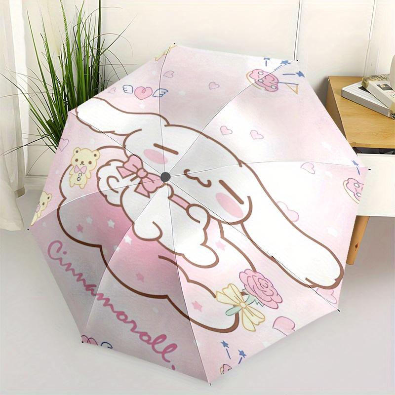 Pink Cinnamoroll Cartoon Cartoon Umbrella, Portable 3-Fold Compact Umbrella, Suitable for Camping, Hiking and Travel, Ideal Easter Birthday Gift for F