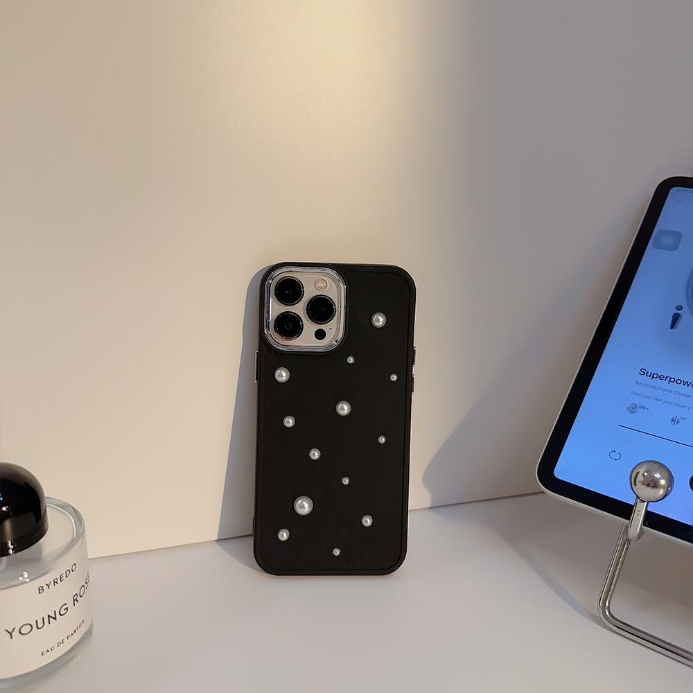 Трехмерный Жемчуг 17 Чехол для Мобильного Телефона Apple Iphone16 Простой 11 Гальванический 12 Легкая Роскошь 15promax Подходит для X/13