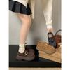 Королевский Вентилятор Коричневый Ретро Платформа Полностью Закрытые Birkenstocks Осень с Юбкой Мягкая Подошва Лоферы