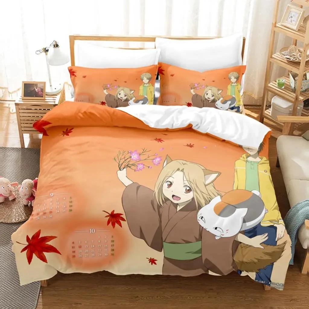 Аниме Natsume Book of Friends Nyanko Комплект постельного белья для мальчиков и девочек Twin Queen Size Пододеяльник Наволочка Кровать для детей и взрослых