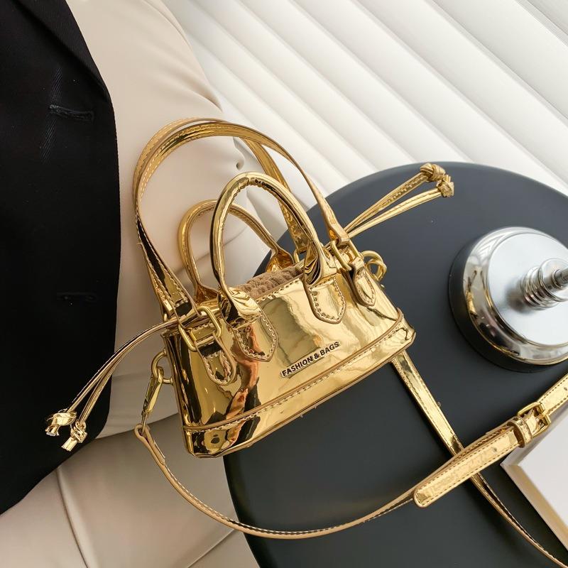 Новая женская сумка из лакированной кожи с лазерным глянцем, мини-сумка, сумка-ракушка, женская сумка-мессенджер, красный конверт