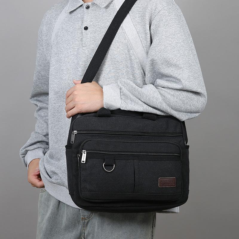 Men's Luxury Canvas Messenger Bag - High Quality Crossbody Shoulder Tote (Vintage Style Travel & Casual Handbag)