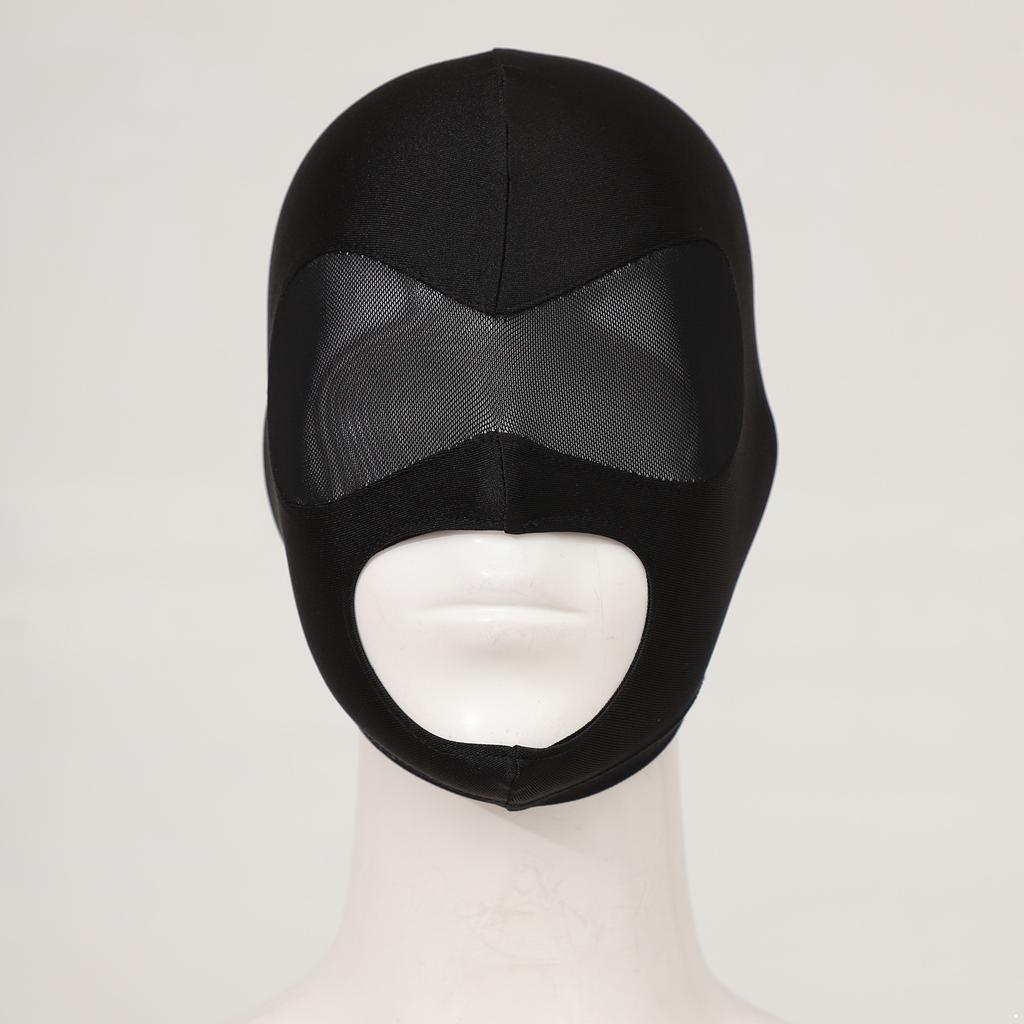 Взрослая косплей-балаклава - Черная маска на все лицо с сетчатыми вырезами, эластичный капюшон для Хэллоуина и использования на мотоцикле