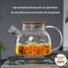 Heat-Resistant Borosilicate Glass Kettle with Bamboo Lid for Hot or Cold Water