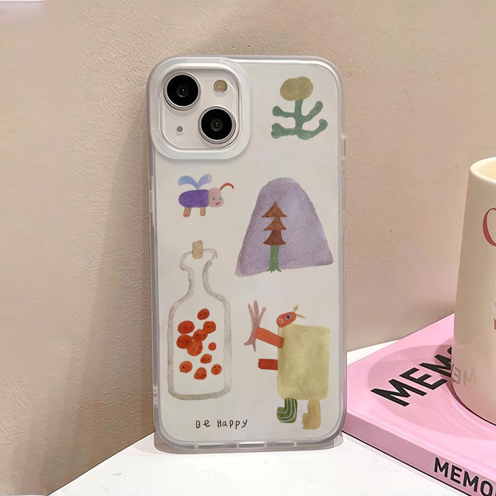 Abstract Art Cat Phone Case For iPhone 15 Pro Case iPhone 11 13 16 12 14 Pro Max 12 13 Mini 15 16 Plus Shockproof Silicone Cover