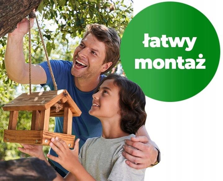 Karmnik Drewniany Domek Dla Ptaków Duży Xxl Wiszący I Na Okno, Balkon