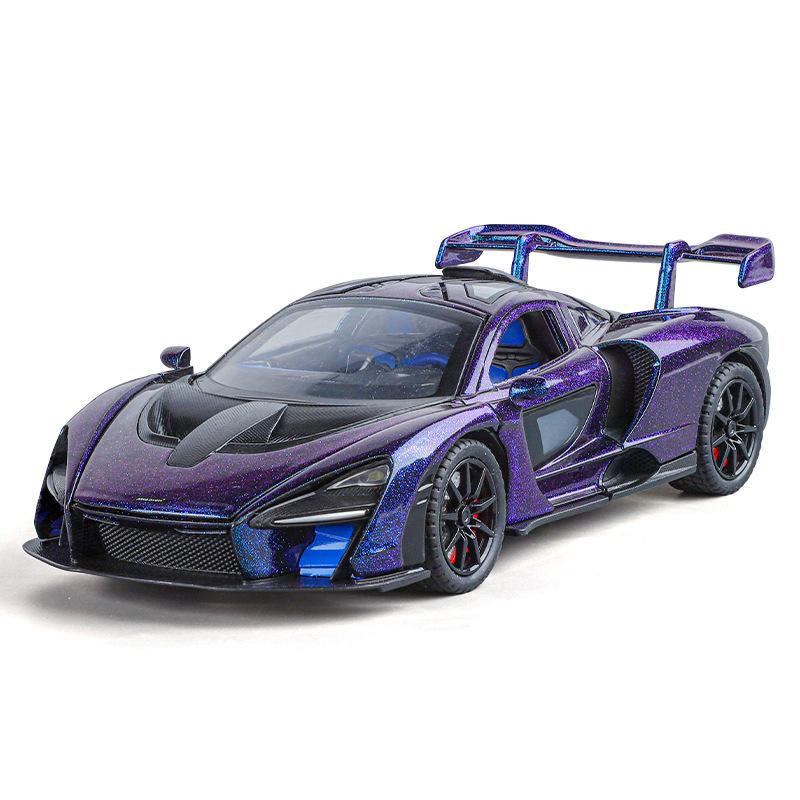 Масштаб 1/24 Сплавная модель суперкара McLaren Senna, Детская игрушечная машина со светом и звуком, Подходит для подарков на день рождения мальчикам