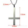 Titanium Steel Accessories, Retro Classic Simple Stainless Steel Upside Down Cross Pendant Necklace