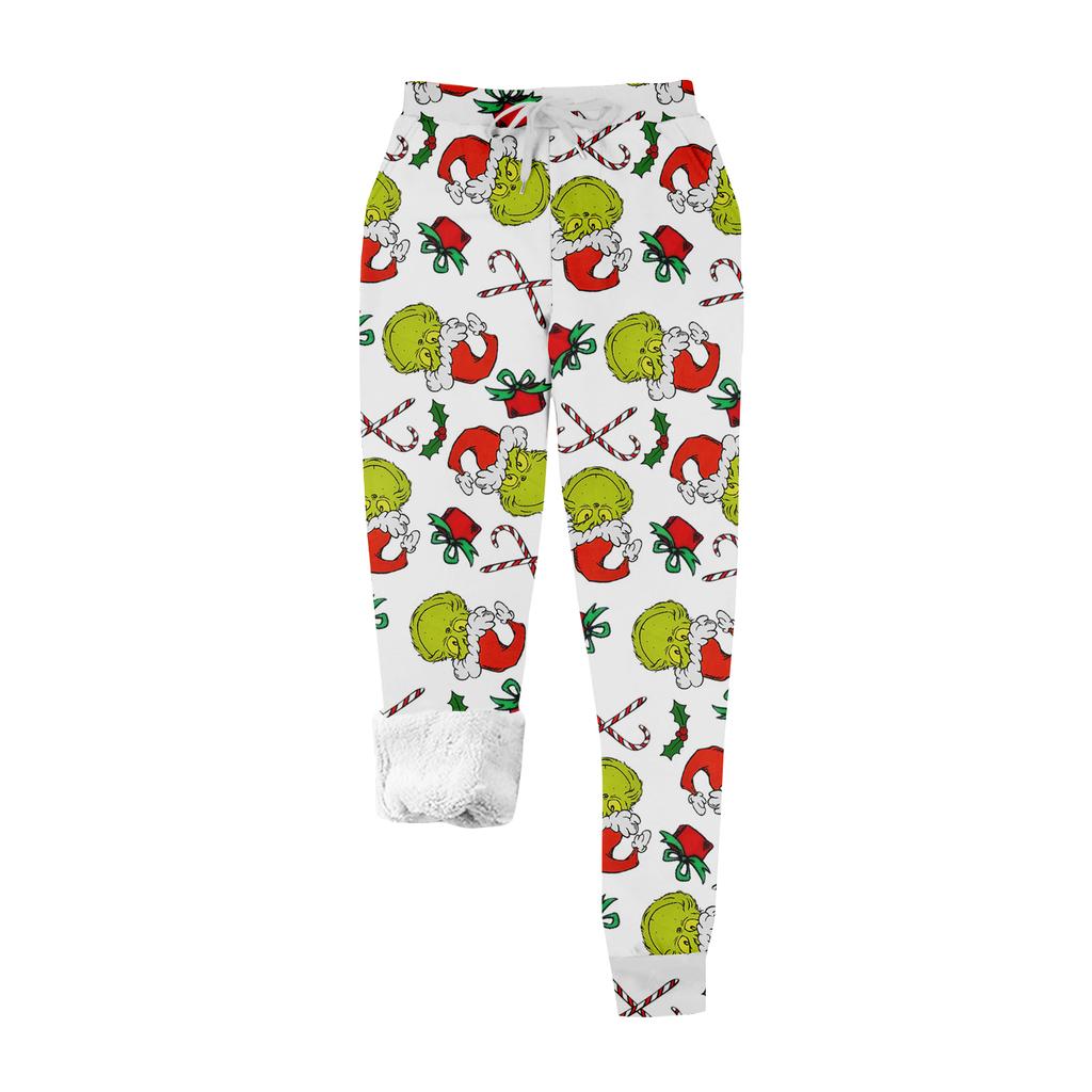 Women's Casual Fashion Home Print Velvet Sweatpants