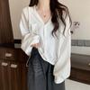Sweater Jacket Women's New Thin Loose Hooded Button-up Cardigan Versatile Top