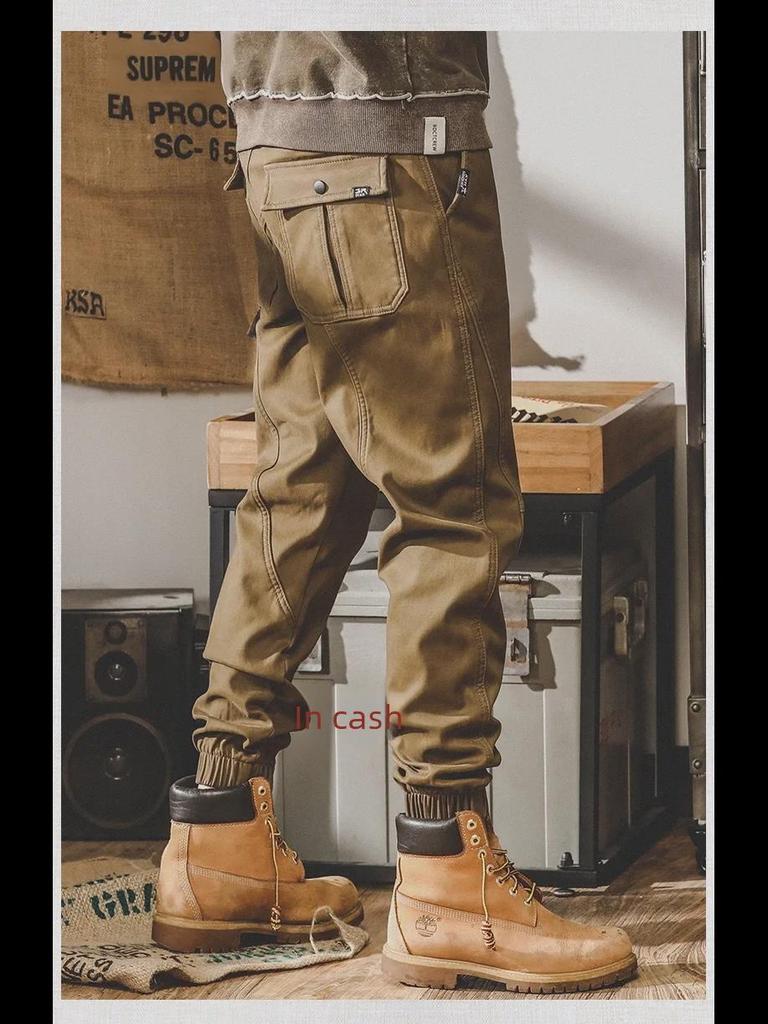 Мужской комбинезон свободного кроя в стиле «американский ретро» с широкими штанинами — осенние повседневные прямые брюки