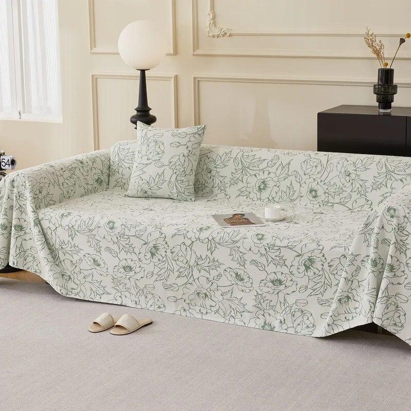 Двусторонний чехол для дивана из синели, одеяла с цветочным принтом, многофункциональное одеяло для дивана, полотенце, чехол для стула, подходит для всех сезонов