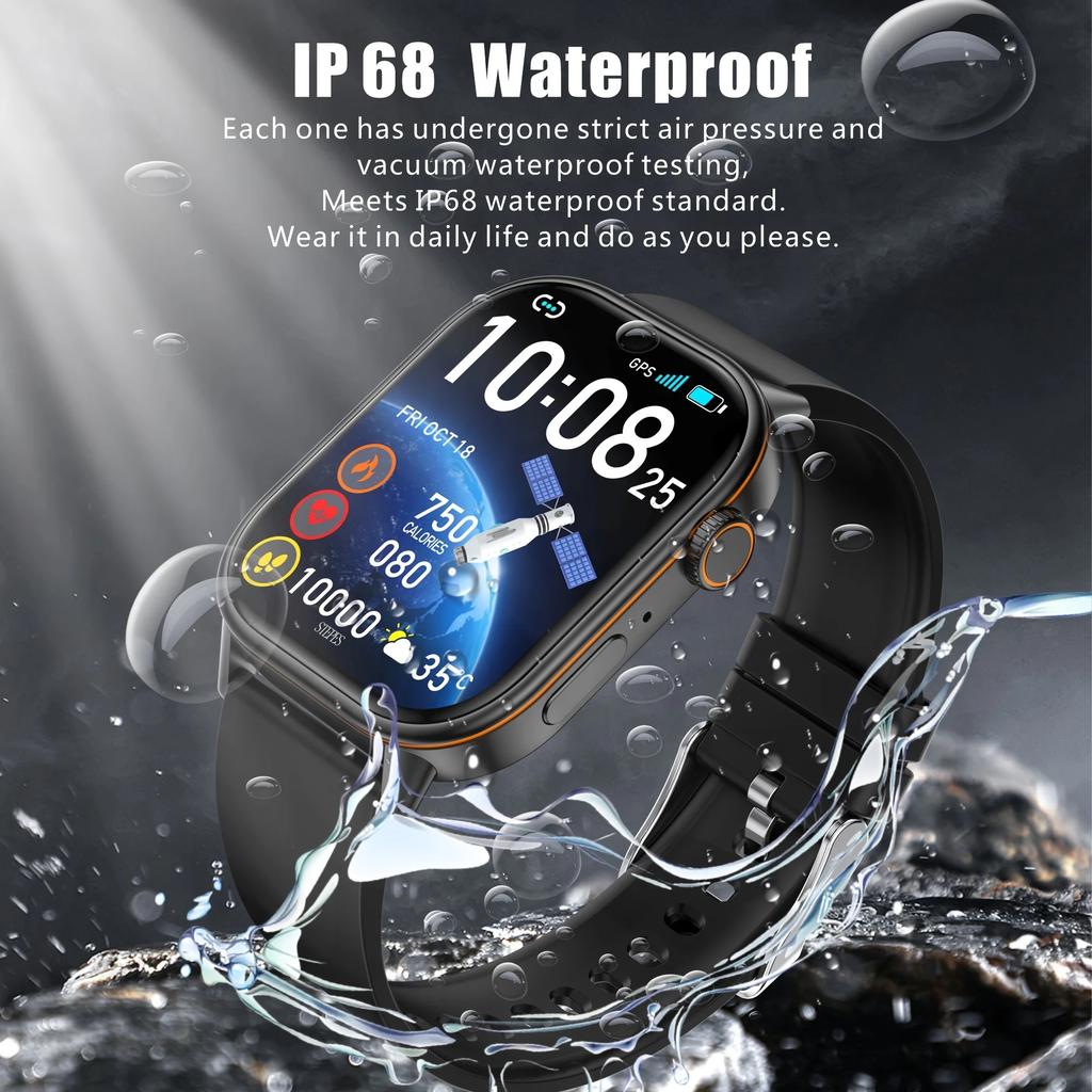 SACOSDING New Smartwatch GPS Position Waterproof Smartwatch Men Compass Outdoor Sports Buletooth Call Watch 2.01 Inch HD Screen