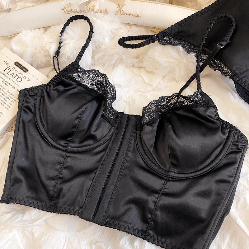 Летний женский комплект нижнего белья, французский сексуальный кружевной ультратонкий комплект с бюстгальтером из шелковой ткани, удобный регулируемый ремешок, бюстгальтер без косточек, комплект нижнего белья