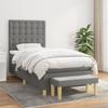 3137454 vidaXL Divan Bed with Mattress Dark Grey 100x200cm Fabric