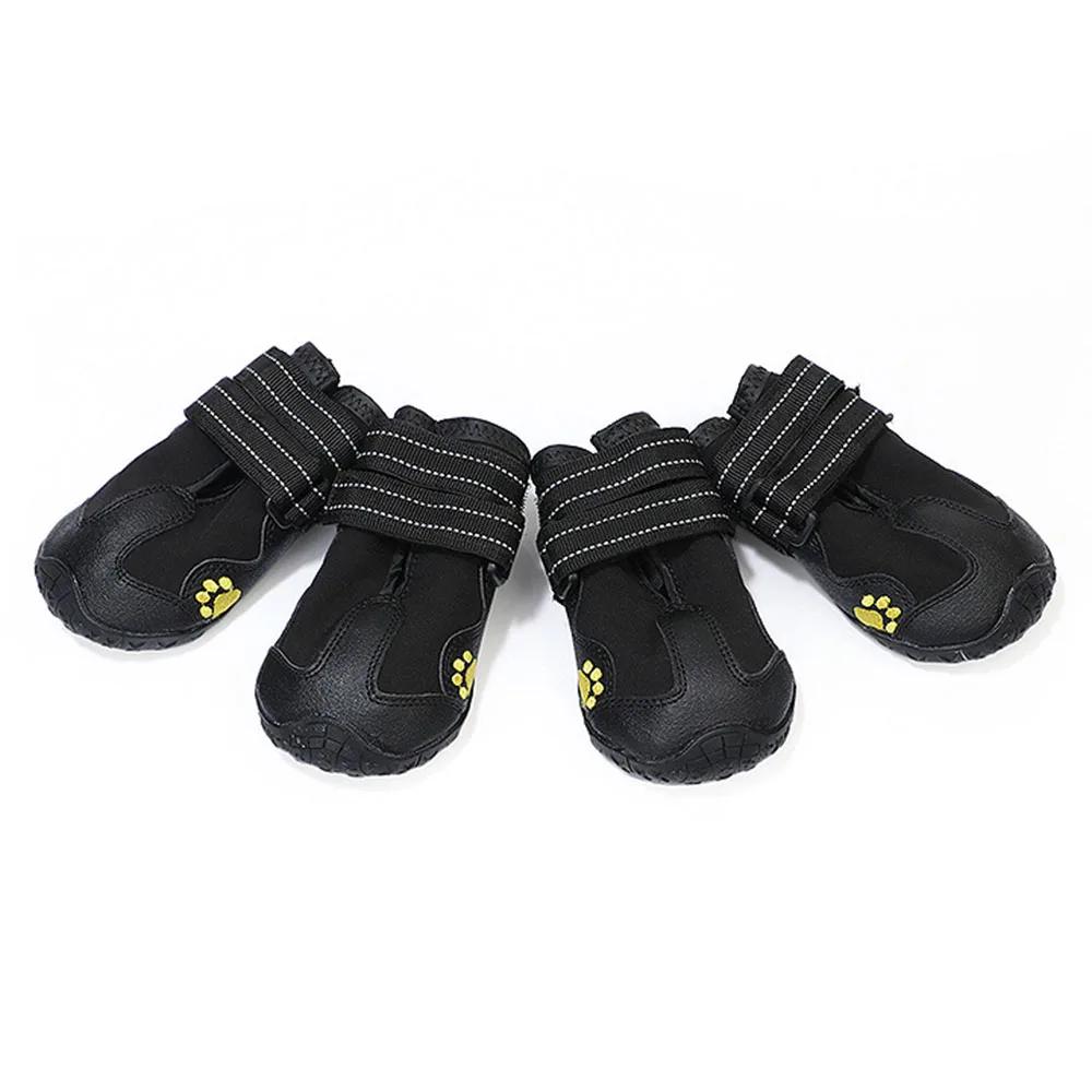 Носки для собак Обувь для средних и крупных собак 4 шт. Обувь для питомцев Светоотражающие Водонепроницаемые Ботинки для собак Теплые Снежные Дождевые Пинетки для питомцев Противоскользящие