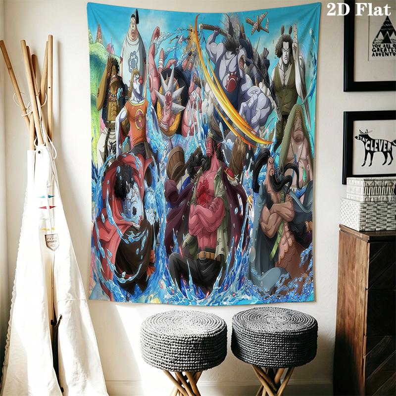 One Piece Straw Hat Pirates Adventure Tapestry Fashion Print Background Cloth Work Of Art Background Wall Hanging Cloth Soft