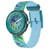 FLIK FLAK FRIENDS FUR-EVER серия кварцевый механизм 30 метров водонепроницаемые часы Швейцарские часы 31,85 мм зеленый циферблат корпус из биопластика ZFPNP161
