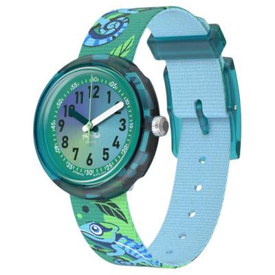 FLIK FLAK FRIENDS FUR-EVER серия кварцевый механизм 30 метров водонепроницаемые часы Швейцарские часы 31,85 мм зеленый циферблат корпус из биопластика ZFPNP161