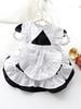 Anime Inspired Lolita Maid Dress for Small Dogs - Black Summer Pet Apparel