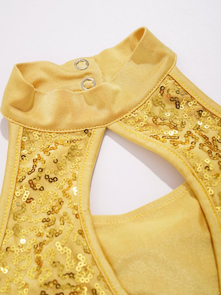 Детский укороченный топ с пайетками для девочек и юбка, комплект одежды для джазовых латинских танцев, костюм из 2 предметов, танцевальная одежда