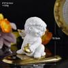 Angel Decoration Statue White Desktop Ornament Modern Cherub Sculpture Cupid Figurine for