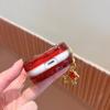 Красный фон Новогодний пони подходит для чехла на наушники AirPods 1 Apple 1/1 поколение AirPods pro1 защитный чехол для женщин