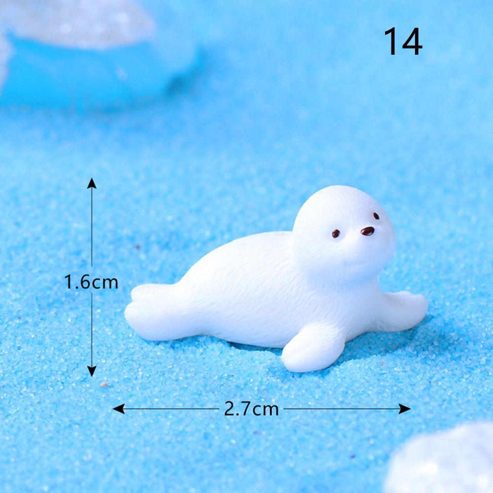 Cute Mini Animal Statue Miniature Model Micro Iceberg Series Resin Ornaments Handcraft Figurine