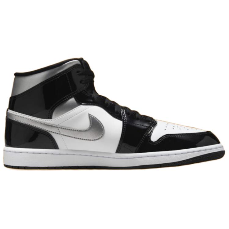Air Jordan 1 Mid SE черные белые серебристые мужские кроссовки металлик-золото HV0789-010